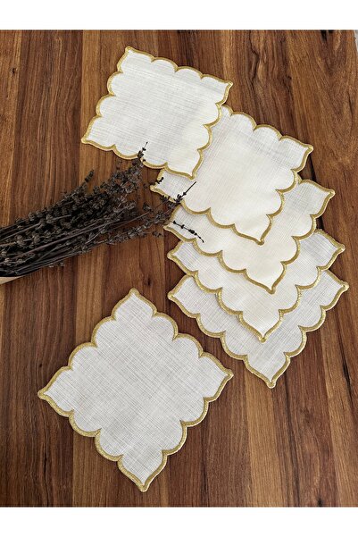 NURHAN HOME COLLECTION 6 șervețele de prezentare pentru cocktail cu model dom