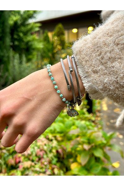 Gökçeada Certified 4 mm Amazonite Stone String Natural Stone Bracelet