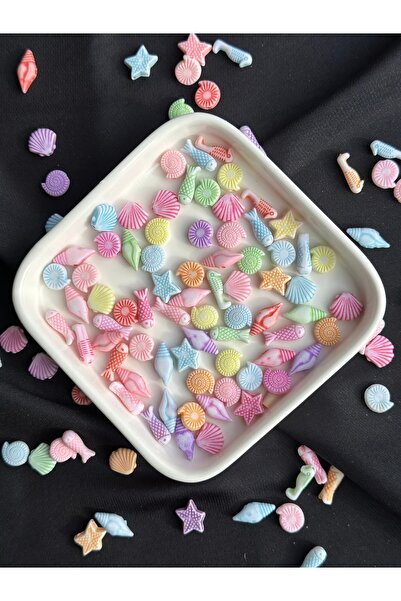 Bijumix Aksesuar 50 Adet Karışık Renkli Deniz Canlıları Figürlü Plastik  Boncuk