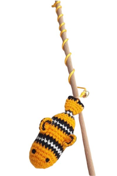 Be Cat Fish Nemo Amigurimi - Cat Nipple Fishing Rod and Bell Toy
