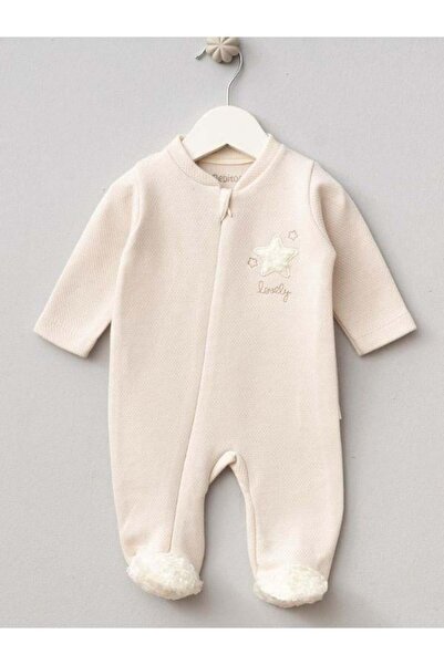 Zekids Erkek Bebek Yıldız Desenli Fermuarlı Tulum