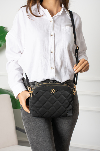 HEBBS حقيبة كتف وحقيبة كروس نسائية بحزام متقاطع قابل للتعديل مكونة من 3 أقسام