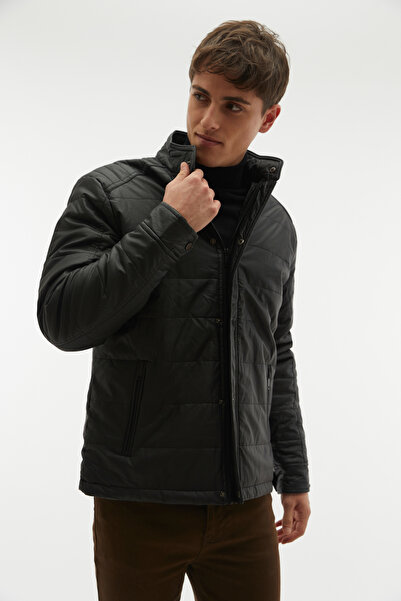 Mudo سترة كاجوال مبطنة بمظهر جلدي