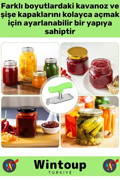 Wintoup Premium High Quality Stainless Steel Ergonomic Handle Kitchen Jar Practical Bottle Cap Opener
