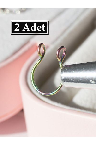 MORNEVA Non-Perforated Steel Compression Fake Nose Septum Piercing (2 Pieces)