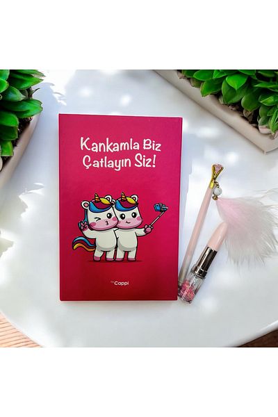 ÇİLEKHOMEAVM ΡΟΖ γραμμένο στο σκληρό εξώφυλλο Αναμνηστικό Σημειωματάριο Ημερολόγιο Σημειωματάριο με πέτρινο στυλό και στυλό κραγιόν