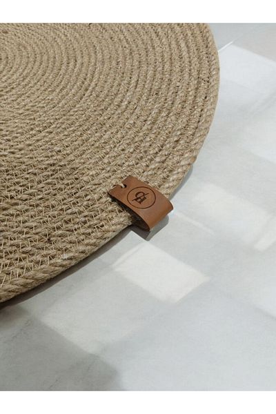 CollessiaHome 32x32 cm Αμερικάνικο Σερβίρισμα Ψάθινο Πιάτο Τροφίμων - Χειροποίητο Βιολογικό Σχοινί