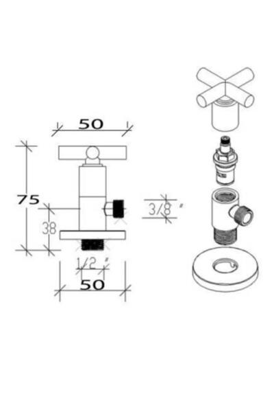 Irmak Batarya Klozet Rezervuar Koçbaş Ara Musluk Klozet Için Taharet Musluğu 1 Adet Ayna