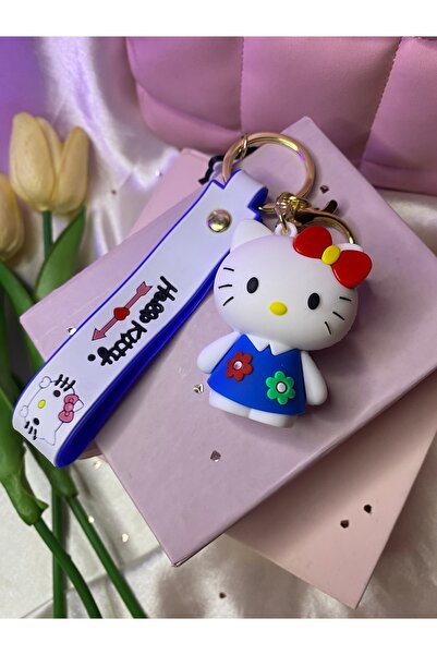 Hello Kitty çiçekli elbiseli konsept anahtarlık,hediyelik kutulu çanta süsü
