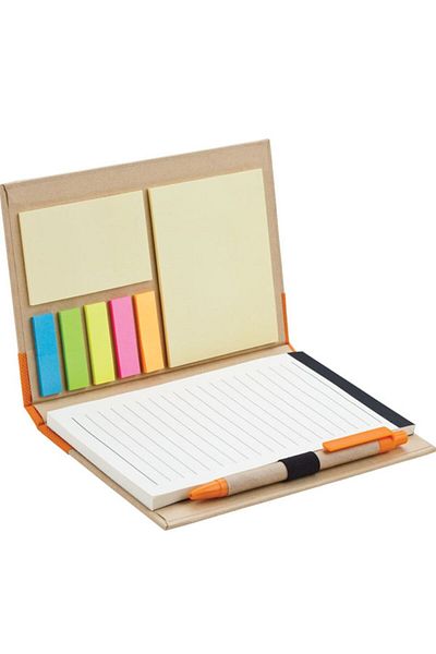Copyder Black Color Stylish Note Holder - Partial Fabric Cover, Hard Cover, Adhesive - 17.5 X 12 X 1.5 cm