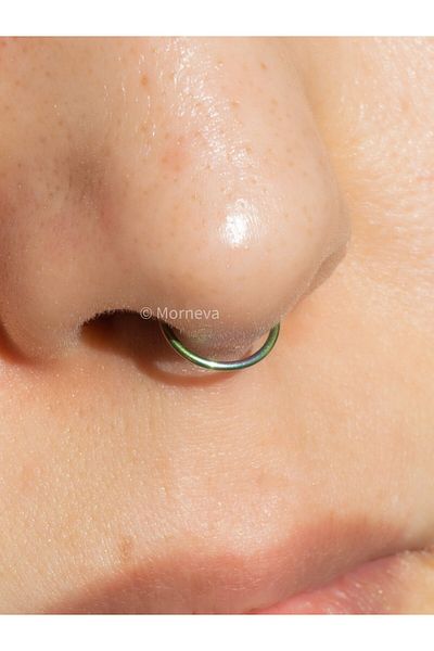MORNEVA Non-Perforated Steel Compression Fake Nose Septum Piercing (2 Pieces)
