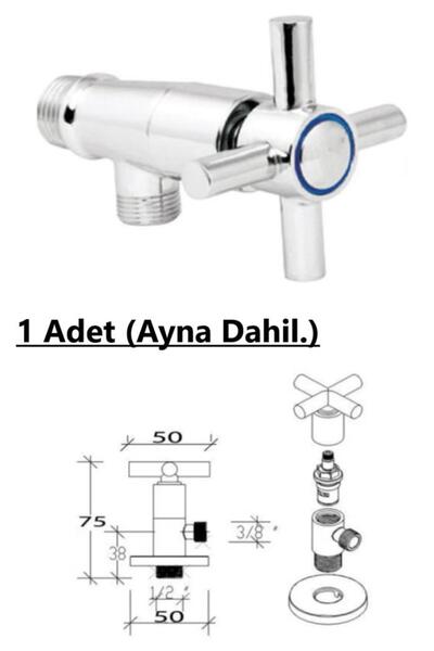 Irmak Batarya Klozet Rezervuar Koçbaş Ara Musluk Klozet Için Taharet Musluğu 1 Adet Ayna