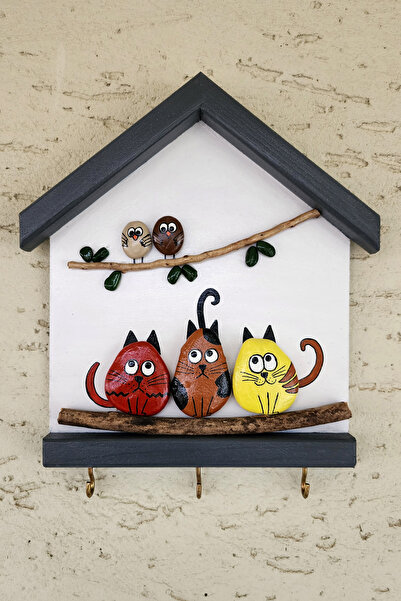 Binbir Trend اليدوية حجر اللوحة مفتاح شماعات، زخرفة الجدار، ديكور الحائط GB-076