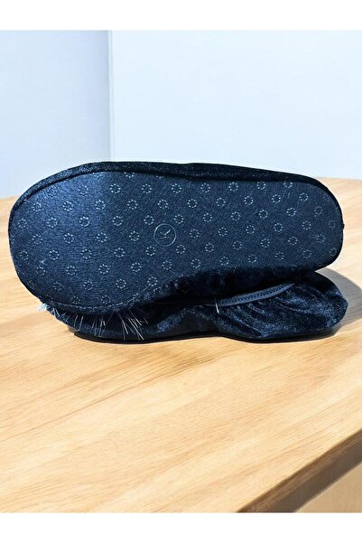 özmel home dekor Special Stoned Velvet Coated Furry House Slippers Booties