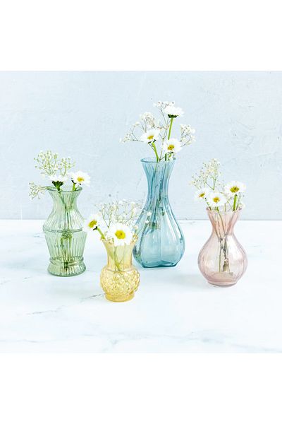 Warm Design Decorative Glass Vases - Embossed Design
