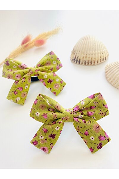 seyranat مشبك شعر على شكل فيونكة مطاطية للفتيات الصغيرات مكون من قطعتين باللو...