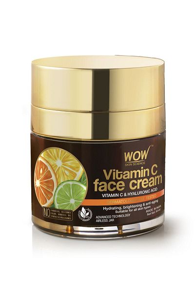 WOW Skin Science كريم فيتامين سي للوجه - تركيبة طبيعية، خالي من البارابين والسيليكون والصبغات والزيوت المعدنية