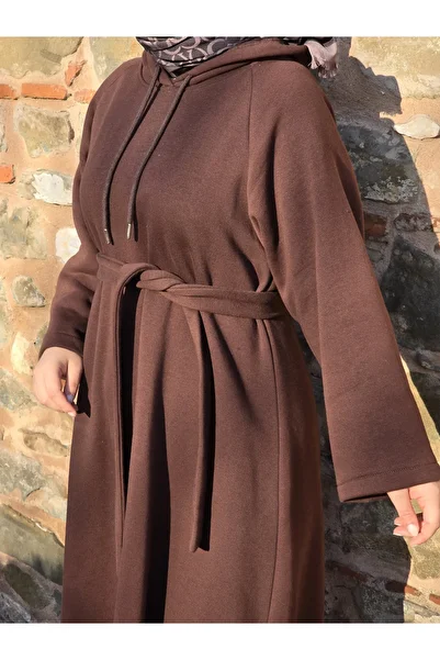 NANTİREA Hooded Brown Hijab Dress