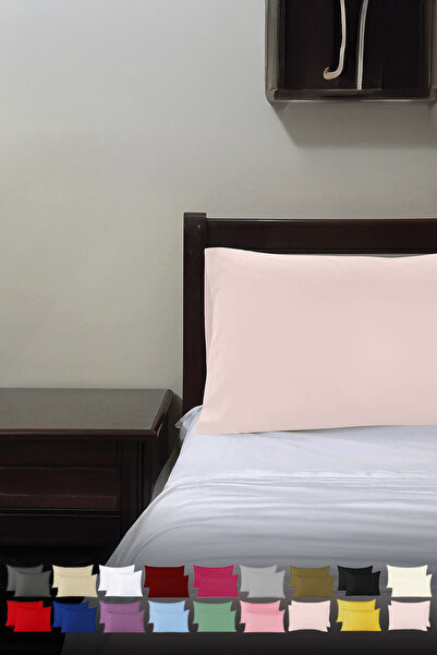 TeksNil Home |   Plain Cotton 2-Piece Salmon Pillowcase |   50 X 70 cm with C...