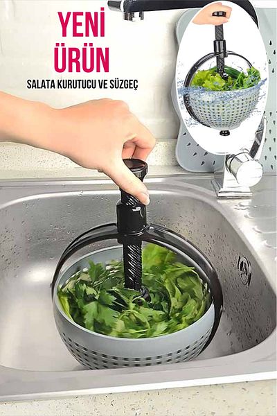 Şahane Pazar New Product Express Salad Dryer Strainer Multi-Purpose Vegetable Dryer Fma55022