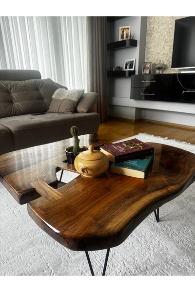 measwoo Ceviz ahşap orta sehpa