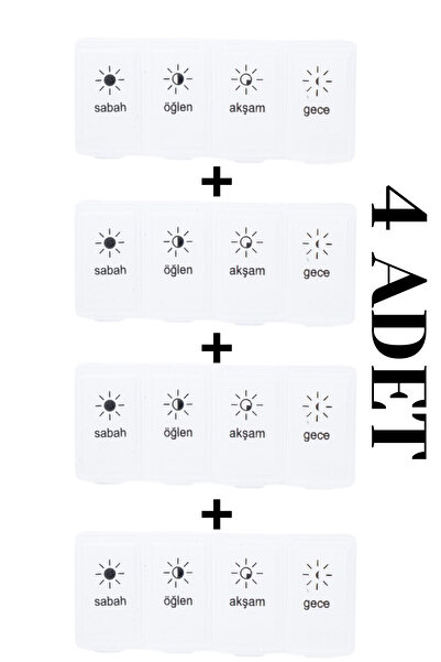 HASBY 4 Adet Günlük Ilaç Kutusu Hap Kutusu Düzenleyici Günlük Ilaç Vitamin Sa...