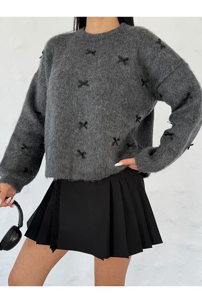 Ekim Store Pulover tricotaj cu fundă