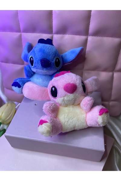 Stitch 1 Adet Mini Boy Peluş Anahtarlık Pembe Veya Mavi Renk Seçeneği Ile