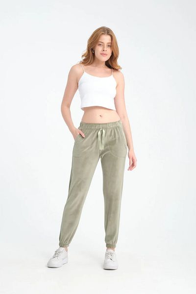 CUBBUX Pantaloni de sport cu buzunar din catifea franceză
