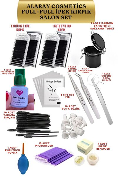 alaraycosmetics Ipek Kirpik Seti Profesyonel Ihtiyac Olan Her Şey Dahil Full Set