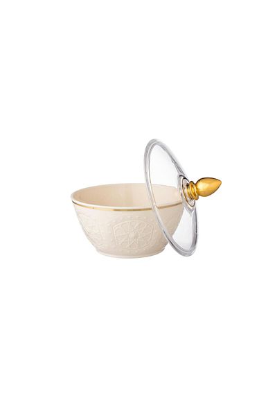 Rose Date bowl with lid with Islamic rose pattern (6.5*12) cm -132