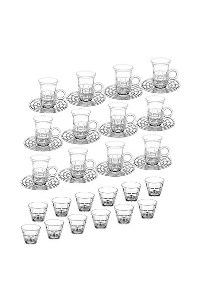 Dania Stoneware Glass Tea and Coffee Cup Set 36 Pieces 12 Persons