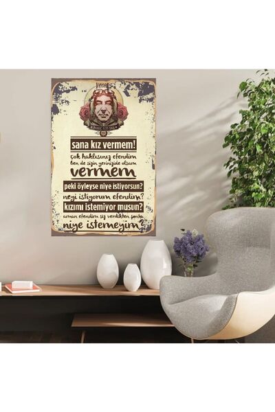 DURUSOY Ρετρό ξύλινη αφίσα από MDF - Αστεία αποφθέγματα, γραφές τοίχου, τοπία...