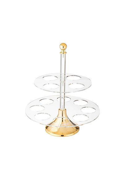 Dania Acrylic coffee cup holder with gold, 12 compartments