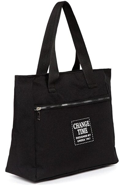 DZC KUZENLER ÇANTA Kadın Siyah Yumuşak Bez Kumaş Kol Ve Omuz Çantası ağzı fer...