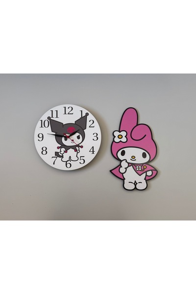 UViolets Dekoratif Ahşap Baskılı My Melody Aksesuarlı Kuromi Çocuk Odası Duva...