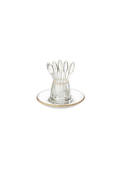 Dania Clear Acrylic Gold Date Fork Holder