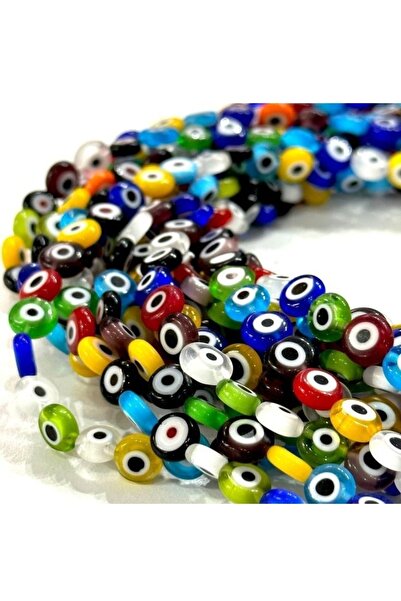 ella'nın çarşısı Σειρά χάντρες από επίπεδο γυαλί 8 mm μικτών χρωμάτων