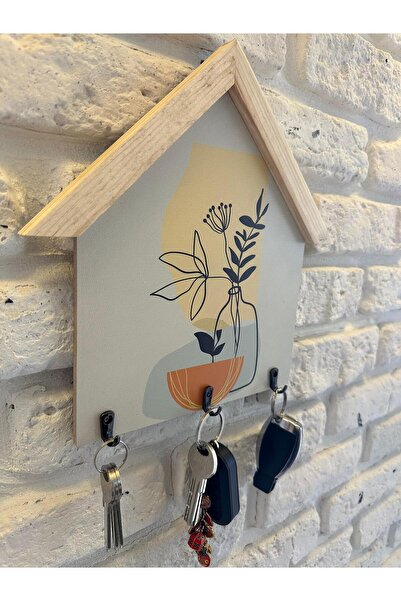 woodhomeworks bohem Duvar Anahtarlığı şişede cicek