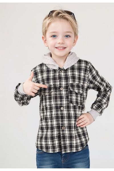 Fua Shop Карирана риза с качулка за момче