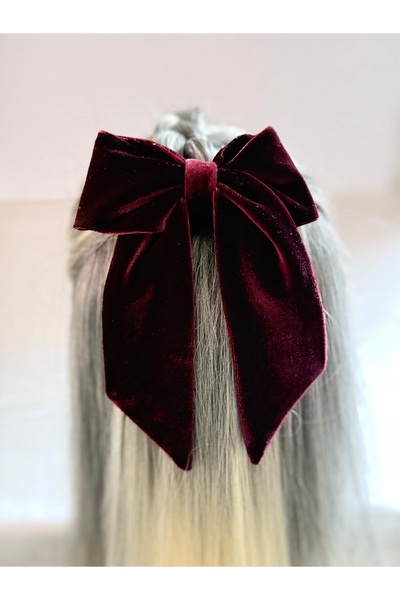 vikivin bebe Kadife Kumaşlı Fiyonk Toka