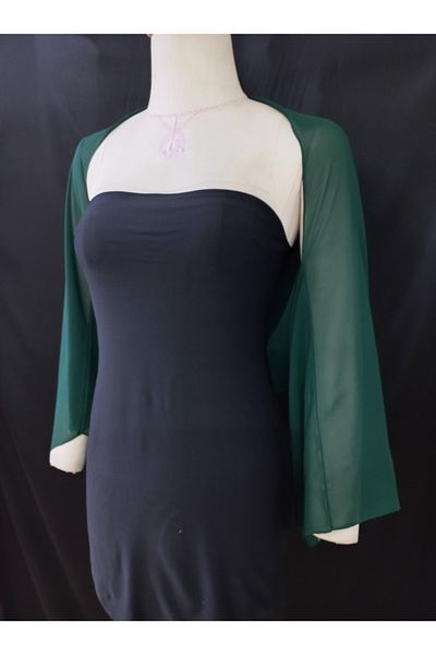 Qrsln Amylee Emerald Colored Chiffon Sleeve Shawl