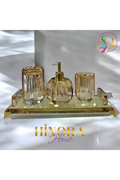 Hinora Kristal Model 3lü Şık Banyo Seti Sabunluk Set
