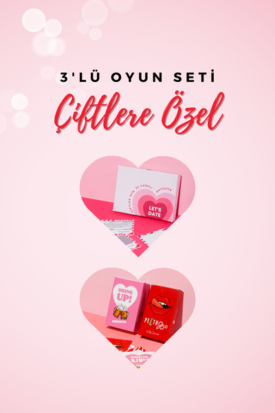 drink up Sevgiliye Hediye | 3'lü Kart Oyunu Seti | Let's Date | Drink Up Roma...