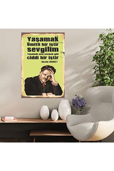 DURUSOY Ahşap Retro Mdf Poster , Komik Sözler , Duvar Yazıları , Manzara ,  T...