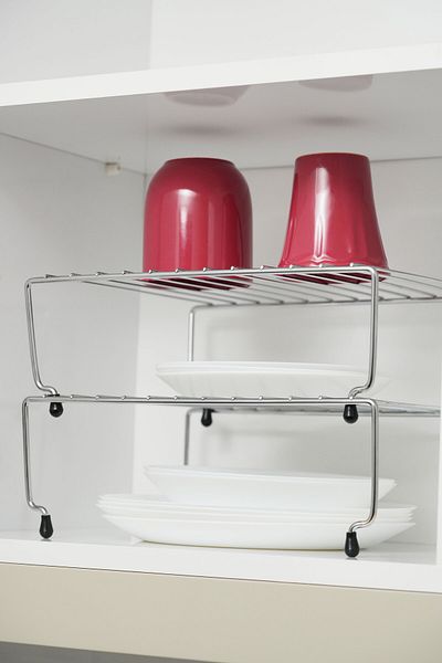 EMA HOME Small Size Kitchen & Bathroom Organizer - Expandable Chrome Shelf Cabinet