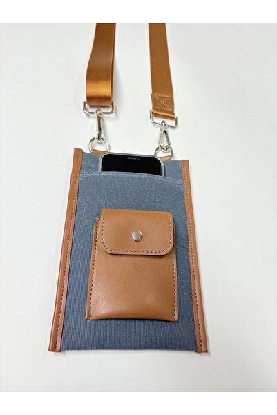Atelier Tana Voli Omuz Askılı Kanvas Telefon Çantası / Kart Bölmeli