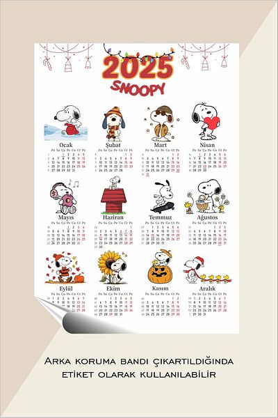 Piksel Grafik Αφίσα ημερολογίου 2025 Snoopy A4