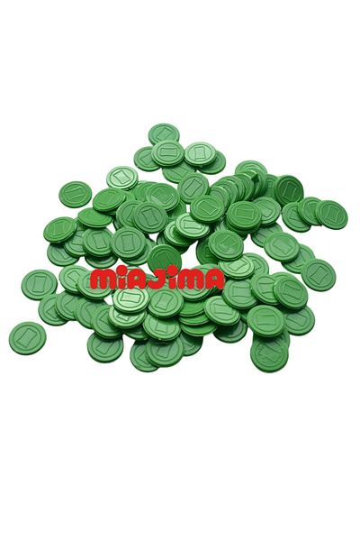 Miajima Green Color Round Plastic Tea Brand - 500 Pieces