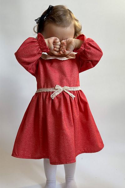 ALYRA Baby Girl Dress Raster Winter Long-Sleeved Laced Birthday Special Occasion Party Casual Children's Dress